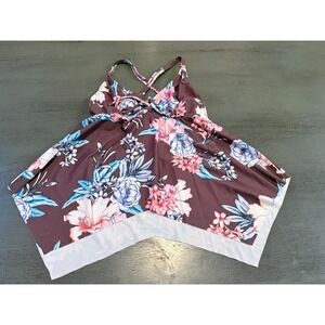 brown floral VENUS swimsuit  top tankini size  8